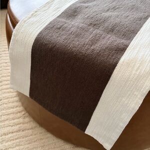 West Elm Gray Stripe Cotton Table Runner